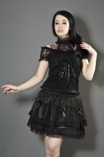  Morgana black gothic top with mesh overlay - 