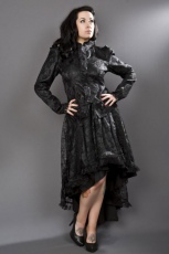  Nightshade victorian gothic jacket in black satin & lace overlay - 