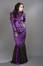  Nightshade victorian gothic jacket in purple satin and lace overlay - 
