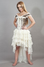  Ophelie corset dress in brown & gold scroll brocade - 