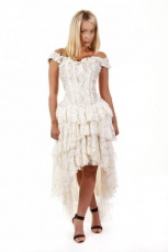  Ophelie burlesque corset dress in cream king brocade /   - 