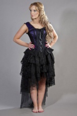  Ophelie gothic corset dress in purple satin flock - 