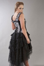Платье Ophelie victorian gothic corset dress in silver satin flock Burleska ophelie-corset-dress-silver-satin-flock - маленькая картинка