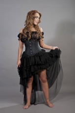  Ophelie long burlesque skirt in black chiffon - 
