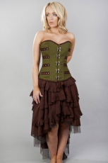  Ophelie long burlesque skirt in brown chiffon - 