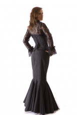 Юбка Panel long mermaid skirt in pinstripe Burleska panel-skirt-pinstripe - маленькая картинка