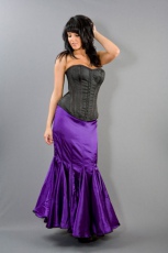  Panel long mermaid style skirt in purple satin - 