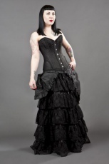  Petra overbust burlesque corset in black scroll brocade - 