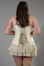 Корсет Petra overbust plus size corset in cream taffeta & cream lace overlay Burleska petra-overbust-corset-cream-cream-lace-plus - маленькая картинка
