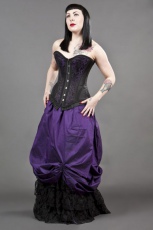  Petra overbust steel boned corset in purple scroll brocade - 