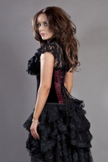Корсет Petra long line steel boned underbust corset in burgundy satin flock Burleska petra-underbust-corset-burgundy-flock - маленькая картинка