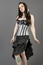  Pinup knee length burlesque skirt in black taffeta /  /   /  - 