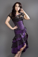  Pinup knee length burlesque skirt in purple taffeta /  /   /  - 