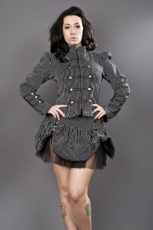 Pirate ladies gothic jacket in black and white stripes - 