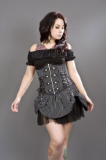  Pirate black white striped mini skirt - 
