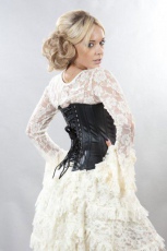 Корсет Punk overbust corset in black matte vinyl Burleska punk-overbust-corset-black-matte - маленькая картинка