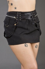  Punk mini skirt with pockets in pinstripe /   - 