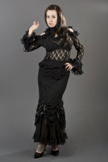  Queen long sleeve gothic top in black lace - 