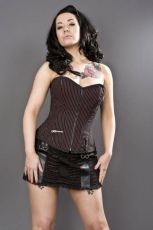 Razor red striped clubwear mini skirt - 