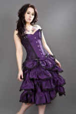  Sophia knee length burlesque skirt in purple taffeta - 