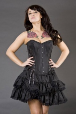  Sophia burlesque mini skirt in black taffeta - 