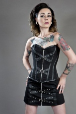  Steffi black punk rock mini skirt in twill /   - 