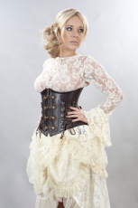  Tasha long sleeve victorian vintage top in cream lace - 