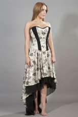  Valerie maxi corset dress in cream satin flock - 
