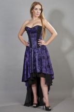  Valerie maxi corset dress in purple satin flock - 