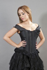  Venice burlesque overbust corset in black taffeta - 
