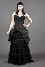  Victorian goth back taffeta maxi skirt - 