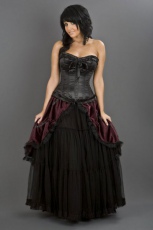  Victorian gothic maxi skirt in burgundy velvet - 