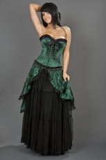  Victorian gothic maxi skirt in green satin - 