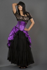  Victorian gothic maxi skirt in purple satin - 