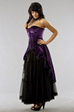  Victorian goth maxi skirt in purple velvet - 