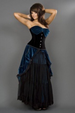  Victorian maxi skirt in turquoise velvet - 