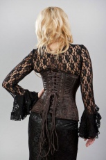 Корсет Victorian double steel boned underbust corset in brown king brocade Burleska victorian-ub-brown-king - маленькая картинка