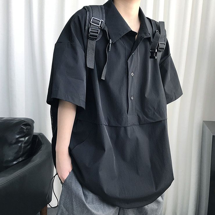 Рубашка с короткими рукавами Guangzhou trousers line clothing wholesaler 713/BK Изображение 1