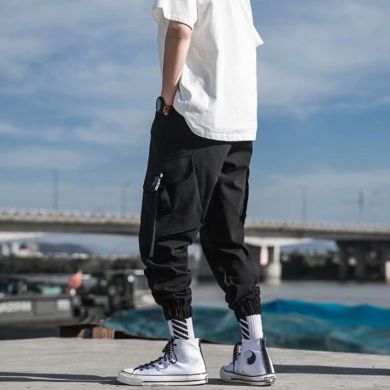 Джоггеры Guangzhou trousers line clothing wholesaler A108/BK - маленькая картинка
