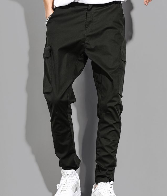  Spring and summer new overalls men's trendy brand loose straight casual pants Black Sasaki Garment Factory K95/BK  3