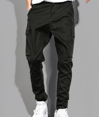 Джоггеры Spring and summer new overalls men's trendy brand loose straight casual pants Black Sasaki Garment Factory K95/BK - маленькая картинка