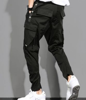 Джоггеры Spring and summer new overalls men's trendy brand loose straight casual pants Black Sasaki Garment Factory K95/BK - маленькая картинка