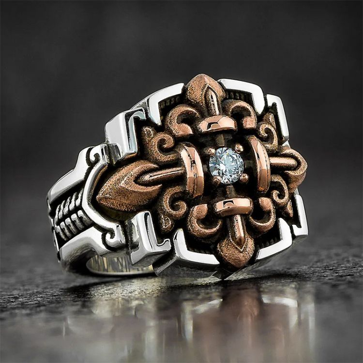  Two-color men's cross ring Yiwu Haiyi Electronic Commerce Co., Ltd. k00002  1