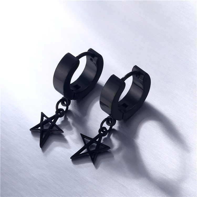  Pentagram pendant earrings Yiwu Xuzhou e-commerce firm strength supplier SY028/BK  2